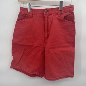 Vintage Red Denim Shorts Shorts Size 10/28"High Rise USA Brand Unknown 8" Inseam